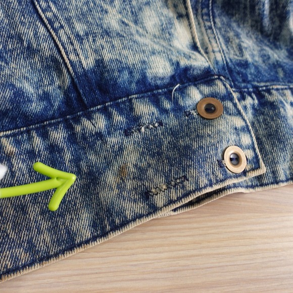 VINTAGE COMPAGNIE EXP EXPRESS Jacket Medium Blue Oversized Denim Jean Acid Wash - Picture 10 of 16